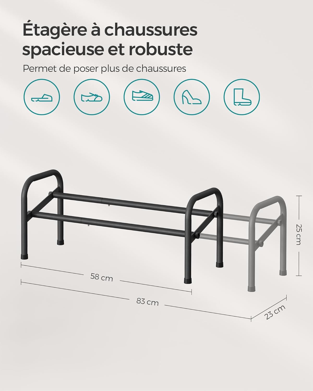 Detalle 2 de SONGMICS Étagère à Chaussures 1 Niveau LMR019B01 🗄