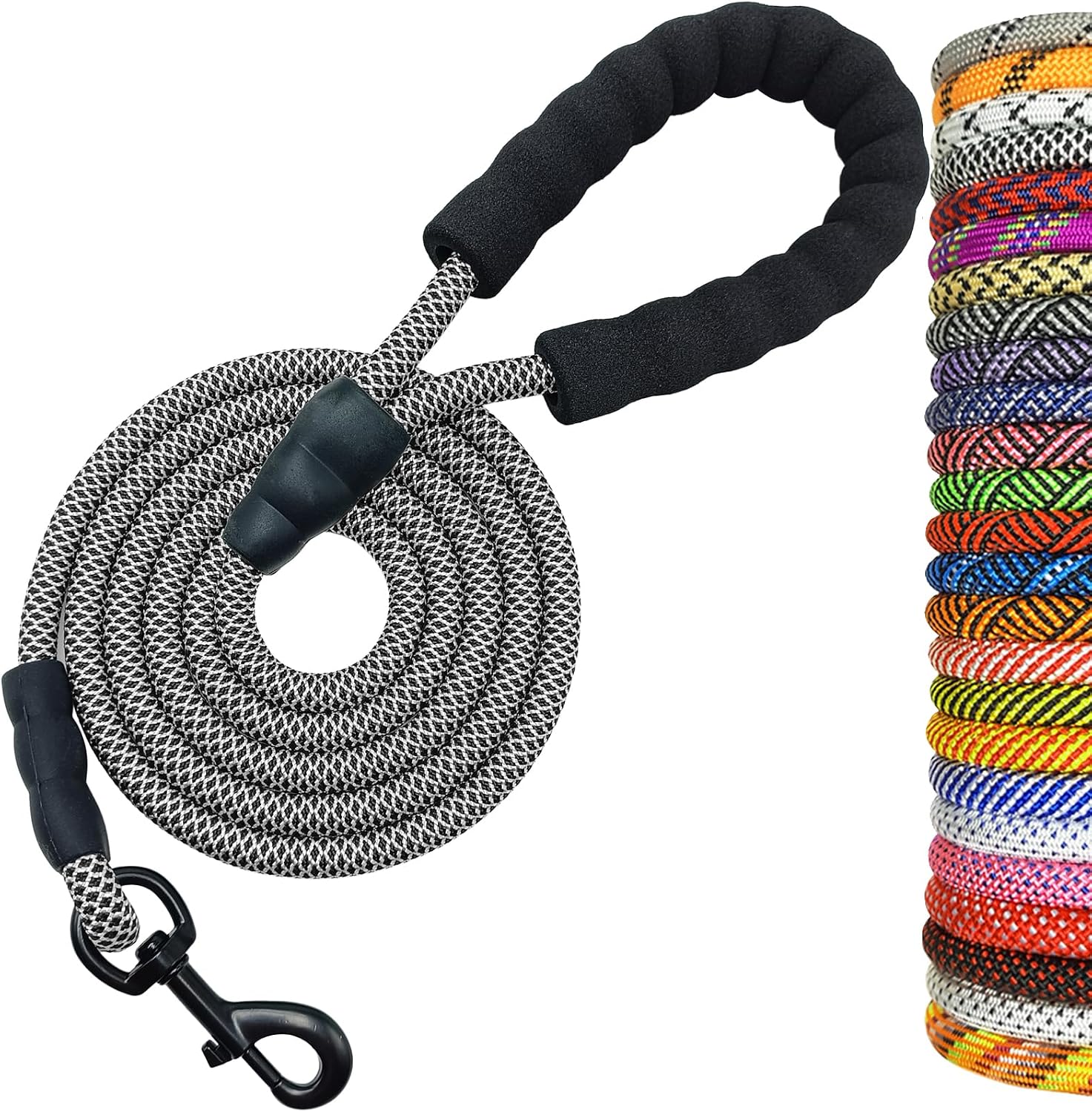 Detalle de MayPaw 6FT Heavy Duty Rope Dog Lead with Soft Padded Handle – 1/2" x 6' for Medium to Large Dogs