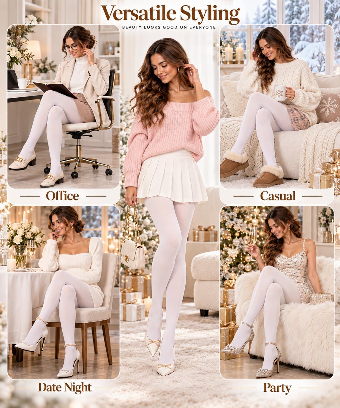 Thumbnail 5 de Hiltzo Fashion Women's 80D Semi-Opaque Footed Tights