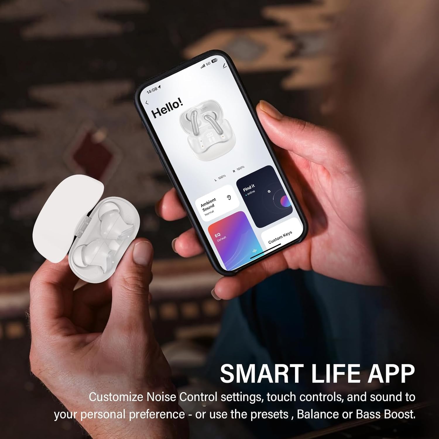 Thumbnail 5 de DUCOCUB Air1 Pro Cuffie Bluetooth con ANC ibrido, modalità multiple e Hi-Res Audio (bianco)