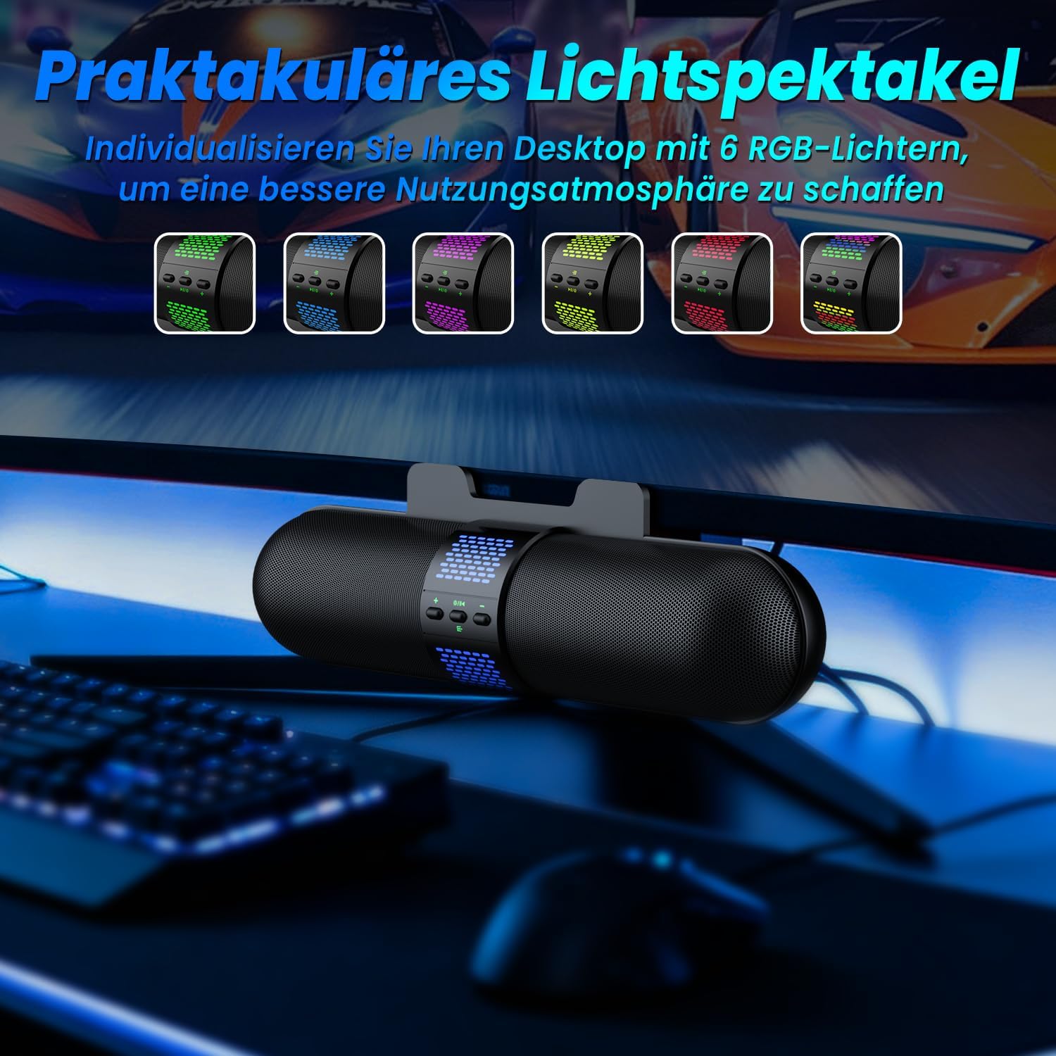 Thumbnail 4 de BESTISAN Computer-Lautsprecher Bluetooth Typ-C