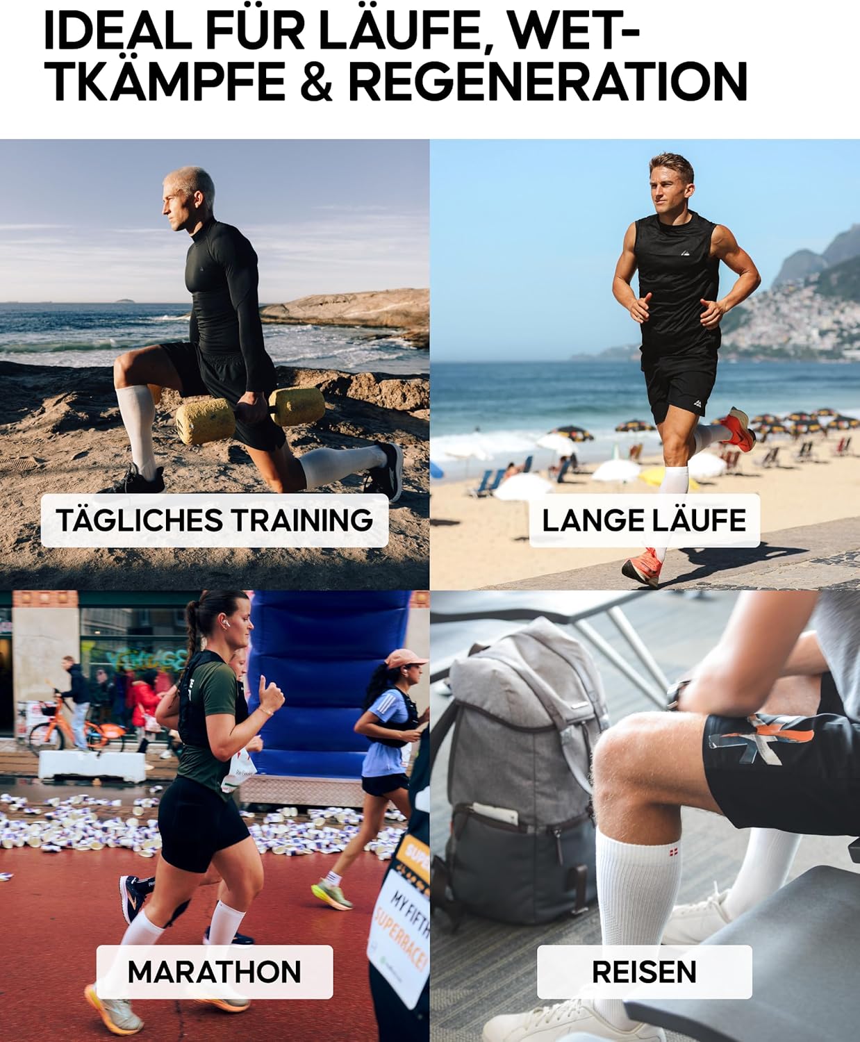 Thumbnail 3 de DANISH ENDURANCE 1 Paar Kompressionsstrümpfe 21–26 mmHg (Laufen & Sport) für Herren und Damen
