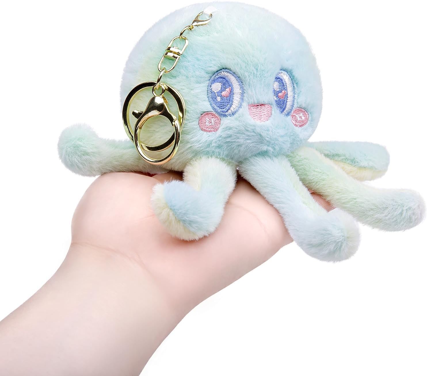 Detalle de RLOMUTE Plush Toy Keychain: Anglerfish, Crow, Kiwi or Jellyfish Mini Bag Pendant