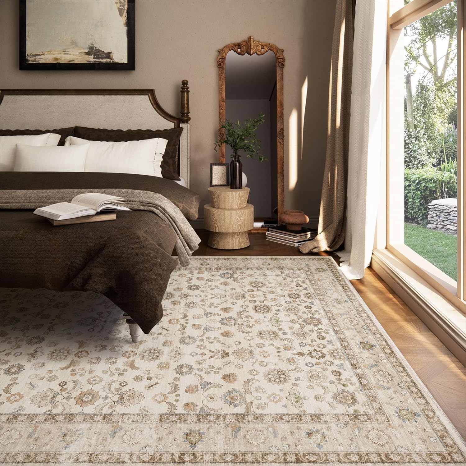 Thumbnail 2 de 8x10 Washable Area Rug — Boho Vintage Living Room