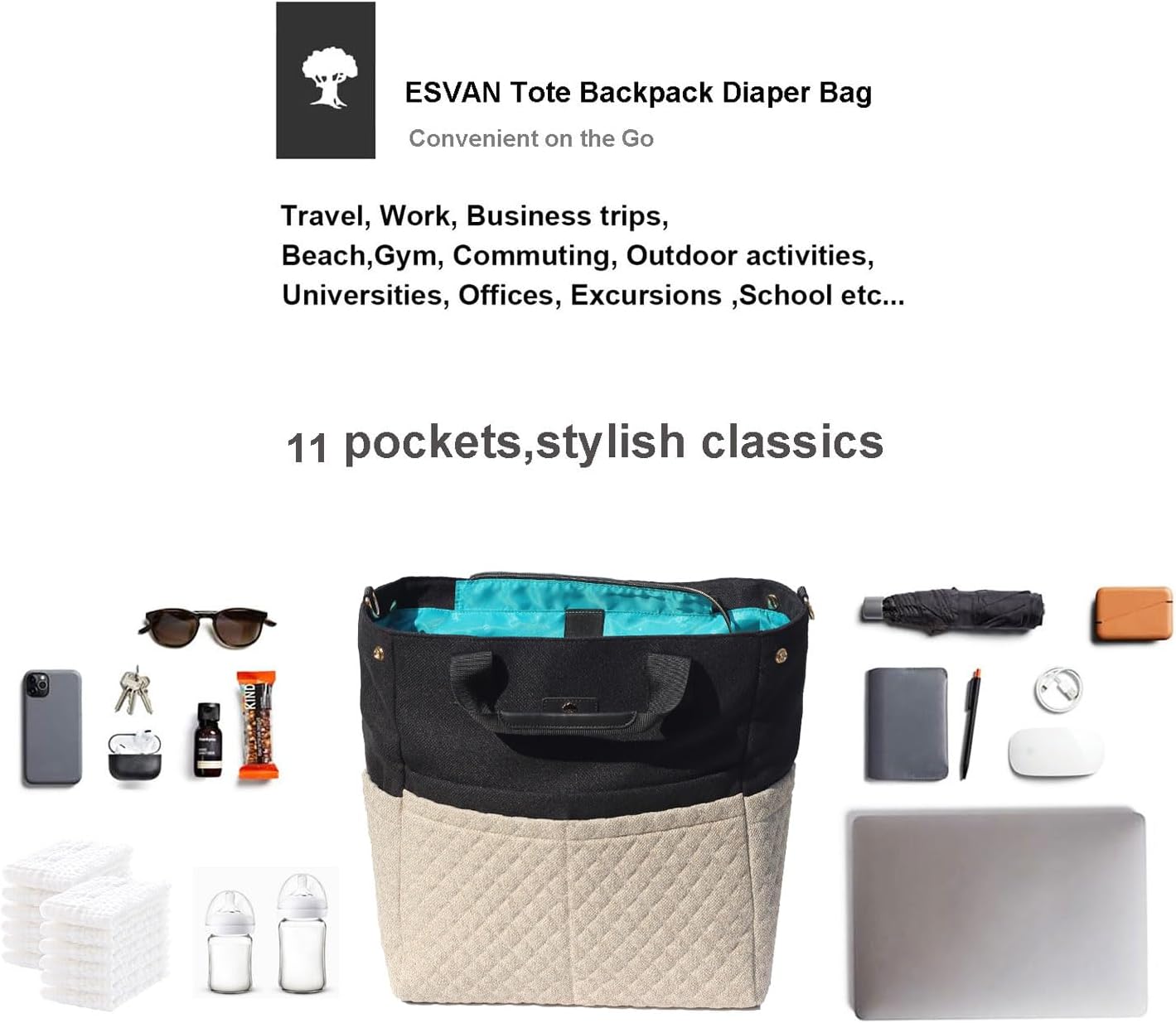 Detalle 2 de ESVAN Diaper Backpack 20L