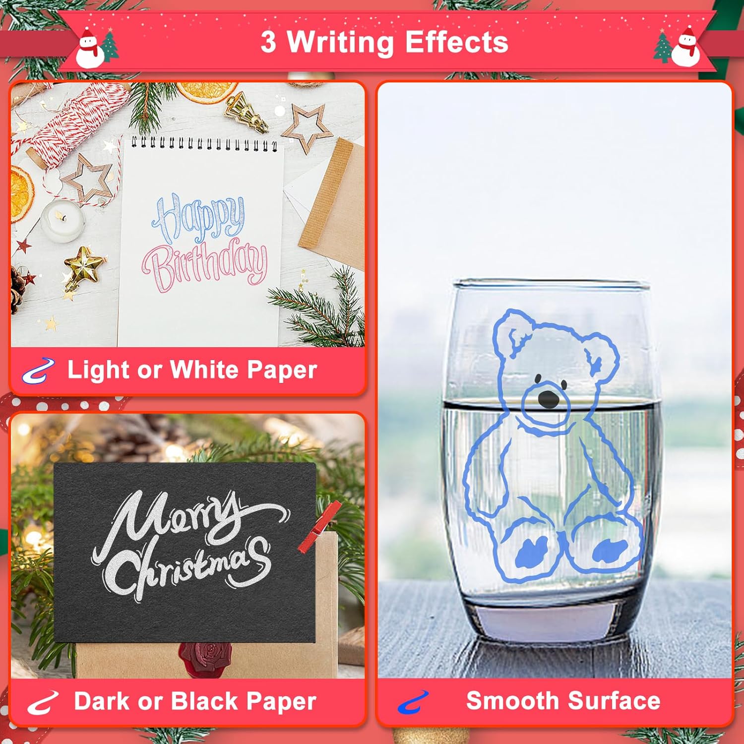 Thumbnail 2 de YITHINC Glitter Pens Outline Marker Pen – 12 Sparkle Metallic Colouring Pens
