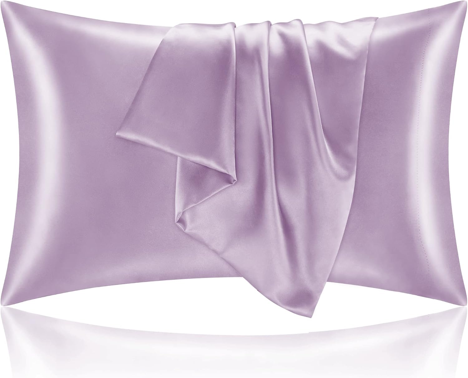Detalle de BEDELITE BEUSA11M029 Satin Pillowcases, Standard 20x26 Inch, Lavender, Set of 2