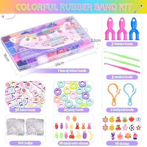 Detalle de AOKITO 2500+ Elastici per Braccialetti: kit completo 32 colori con perline, fermi e accessori per bambini