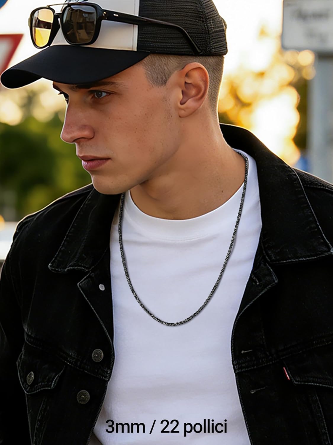 Thumbnail 1 de PROSTEEL Collana 3MM Catenina Uomo in Acciaio: stile hip hop e chic, lunghezze 46–76 cm