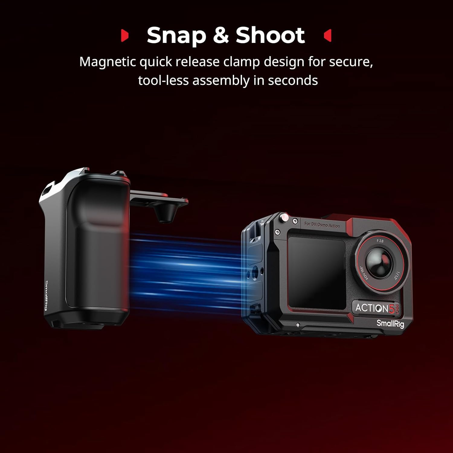 Thumbnail 2 de SmallRig Handle Grip Kit for DJI Osmo Action 5 Pro/4/3 with Cage – street photography grip, quick release and cold shoe