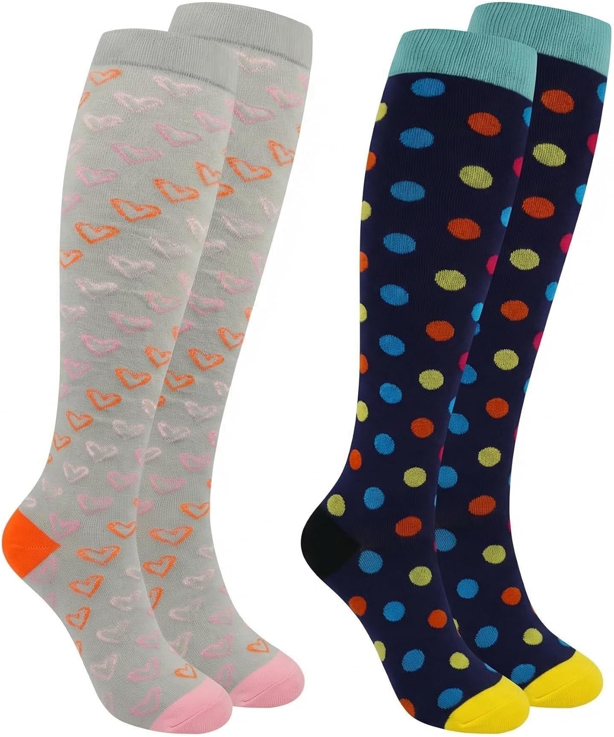 Detalle 2 de Losvcbcx Compression Socks (2/4/6/7 Pairs) for Women & Men – 15-20 mmHg, Knee-High Athletic & Medical Support