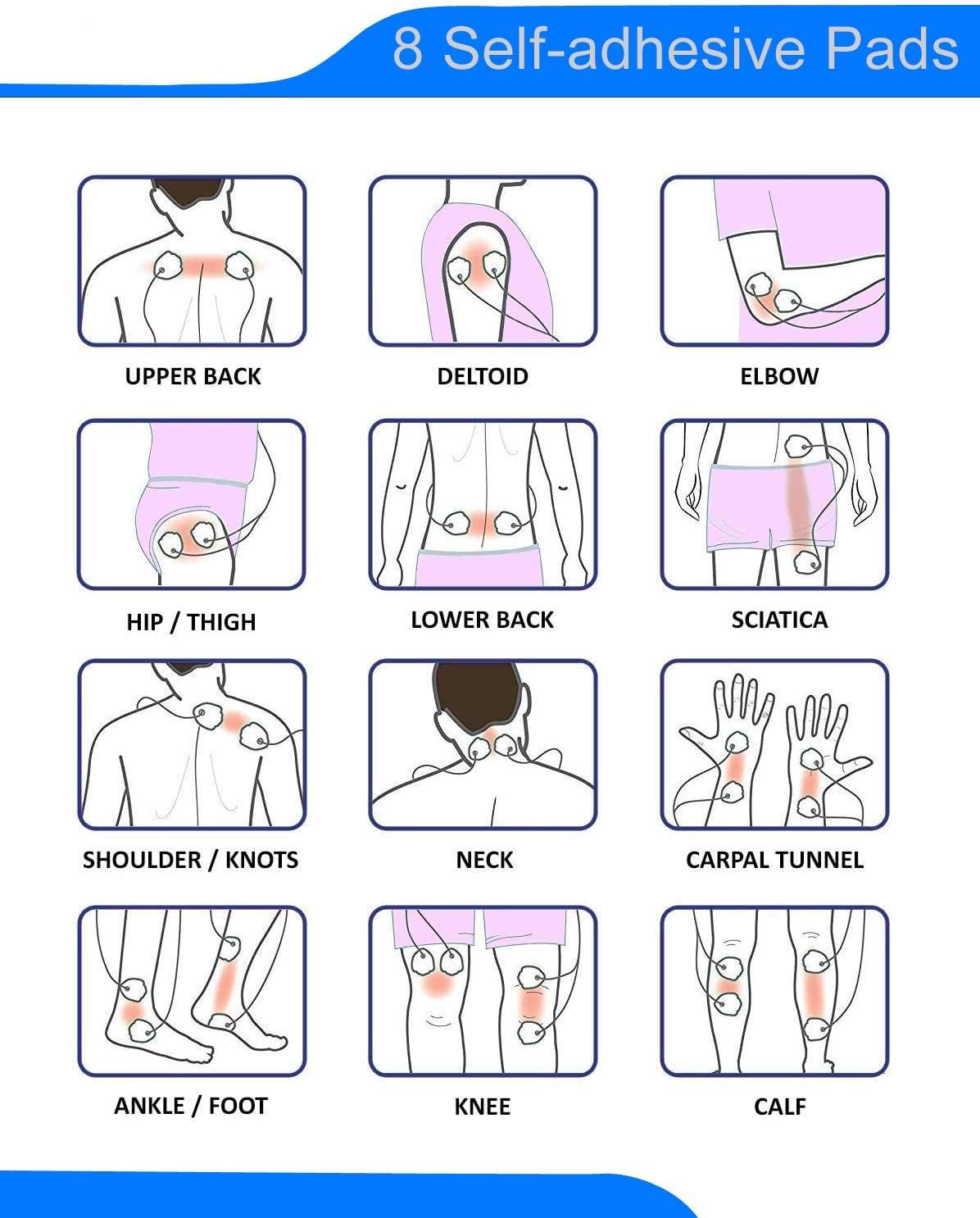 Detalle 2 de Dual Channel TENS Pain Relief Machine with 24 Massage Modes for Full Body Acupuncture Massage