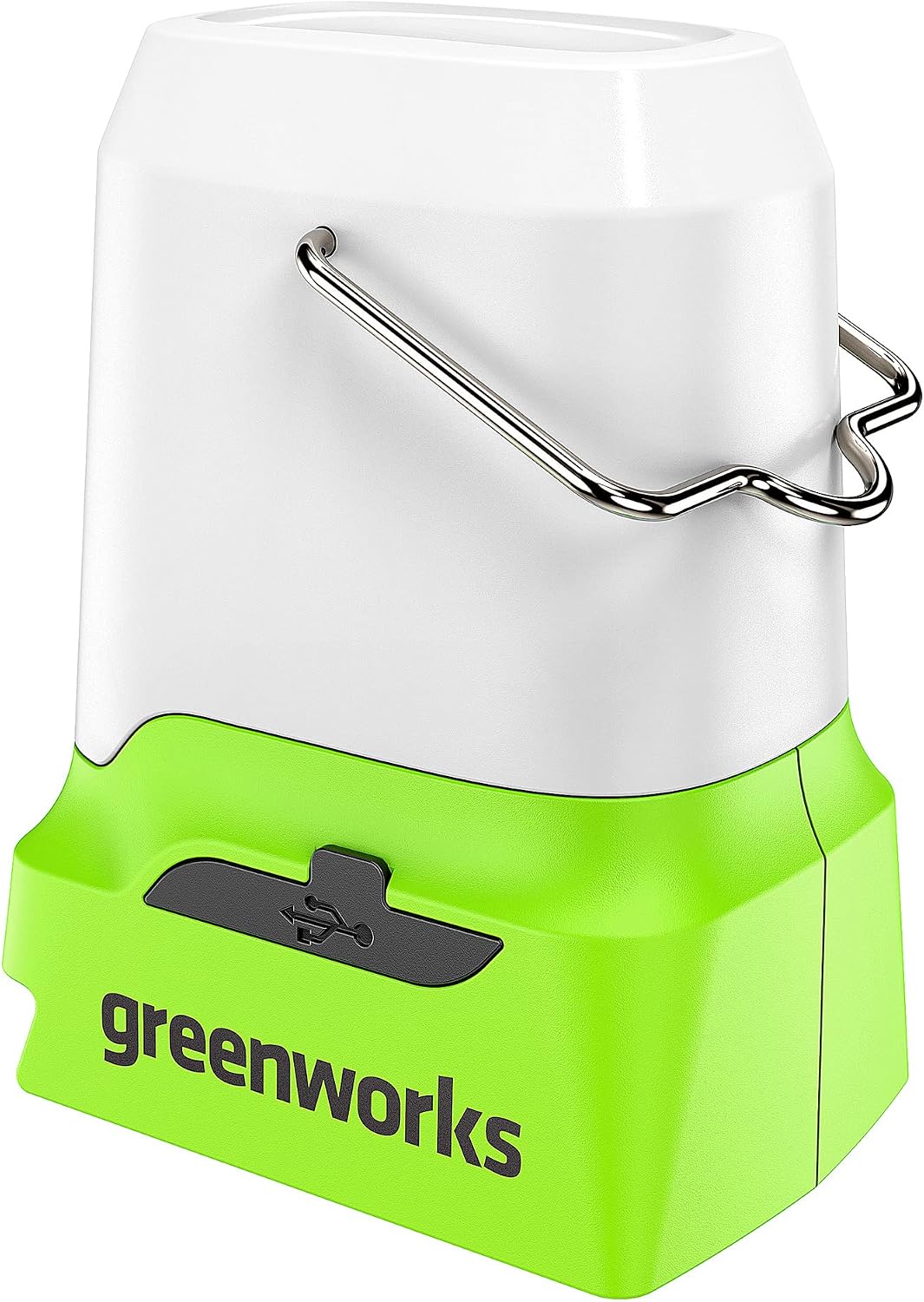 Detalle de Greenworks G24LA500 lantern and camping light with hanging hook (500 lumens) – USB and Type C outputs (tool-only)