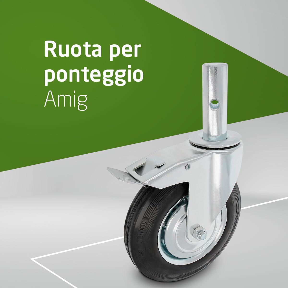 Detalle 2 de Amig - Ruota da Andamio Femmina con Freno Ø200 mm: robusta e maneggevole per impalcature