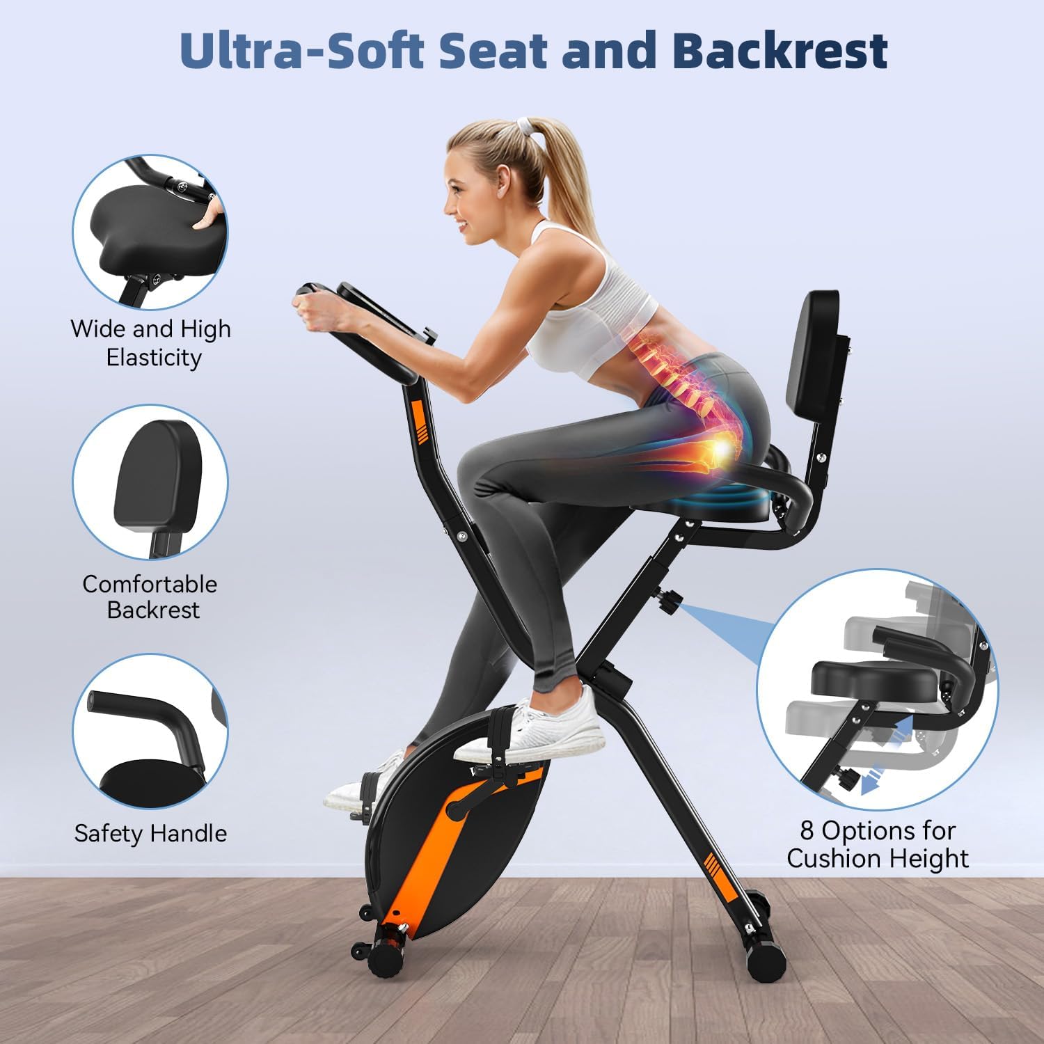 Thumbnail 4 de 2025 Foldable Exercise Bike 16-level magnetic resistance