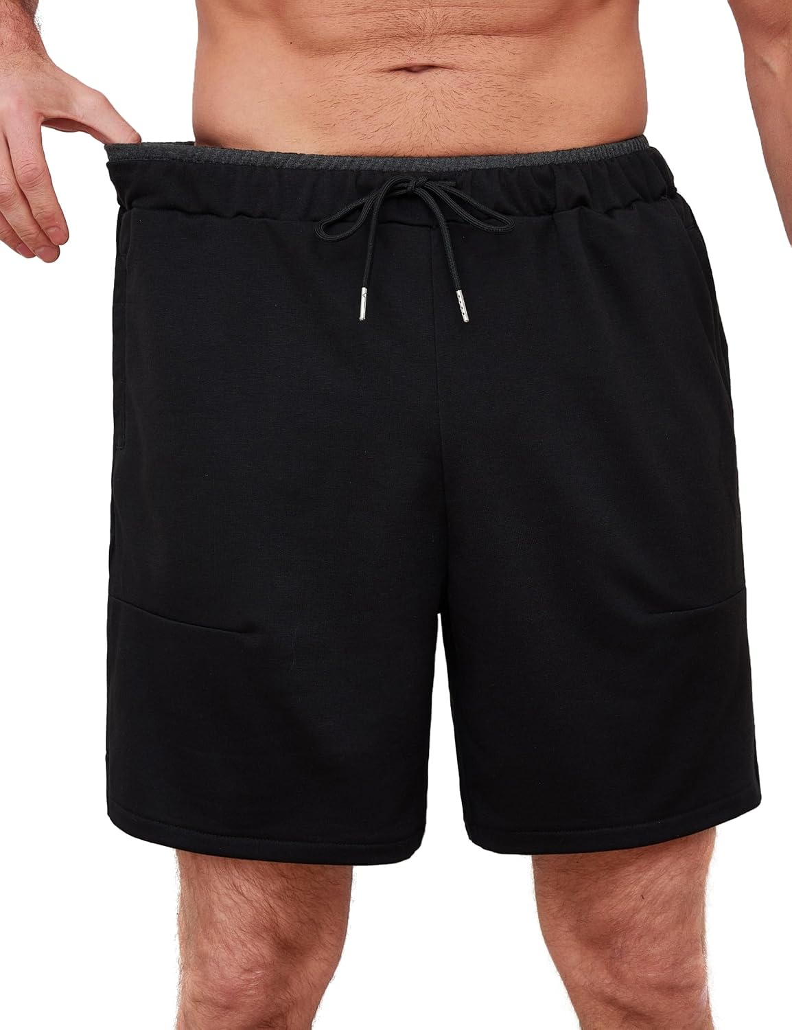 Detalle de Wayleb Pantaloncini da Uomo Sportivi in Cotone con Tasche – Comfort, stile e versatilità