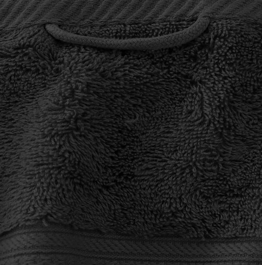 Detalle de LEBENGOOD Serviette de bain badhanddoekenset, 4 zwarte katoenen badlakens