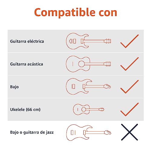 Detalle de Amazon Basics Soporte Portátil Plegable para Guitarra con Trípode Ligero, Acolchado Antideslizante y Altura Ajustable (Negro)