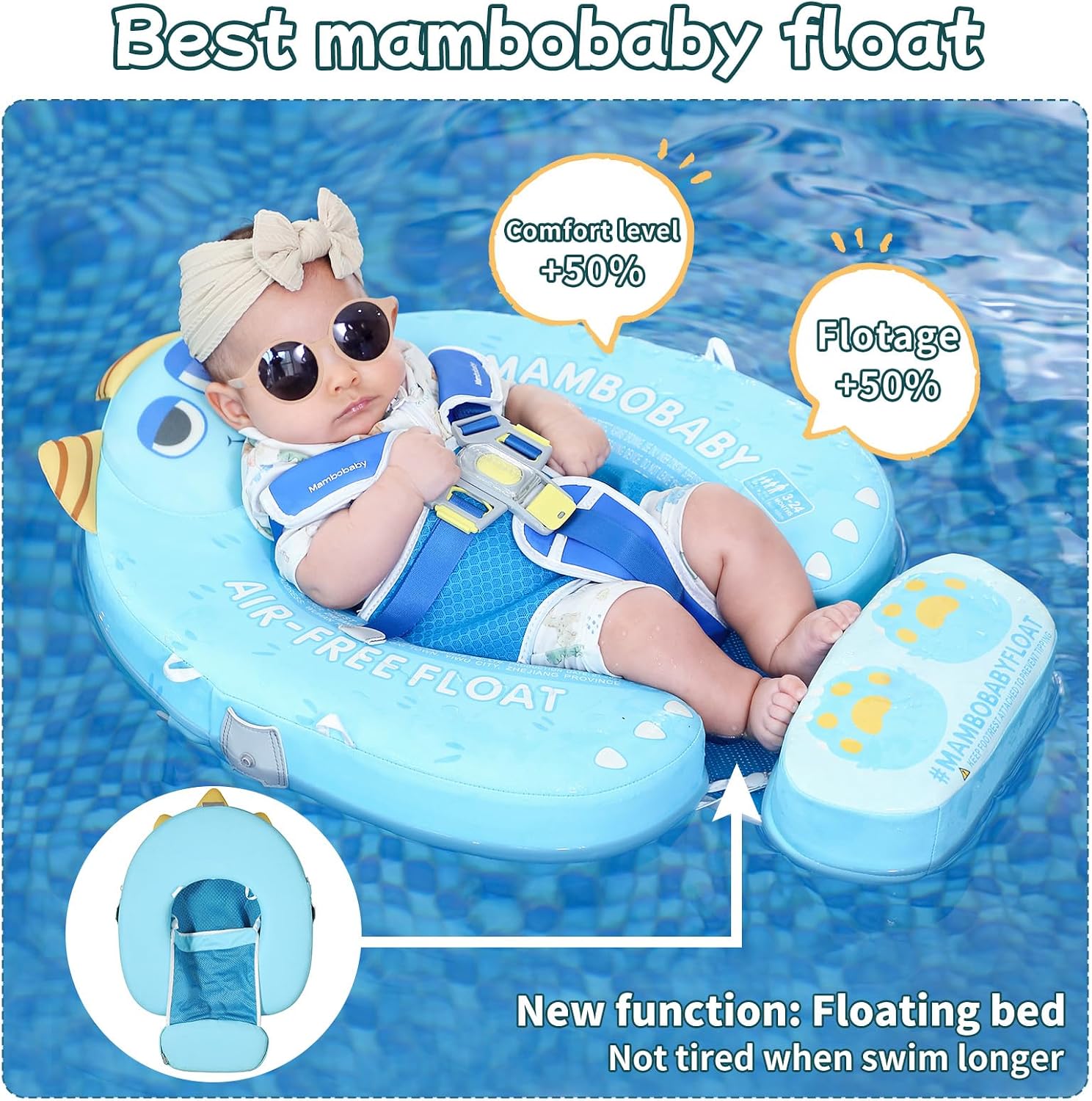 Thumbnail 6 de Mambobaby Float with Canopy: Non-Inflatable Swim Trainer for 3–24 Months