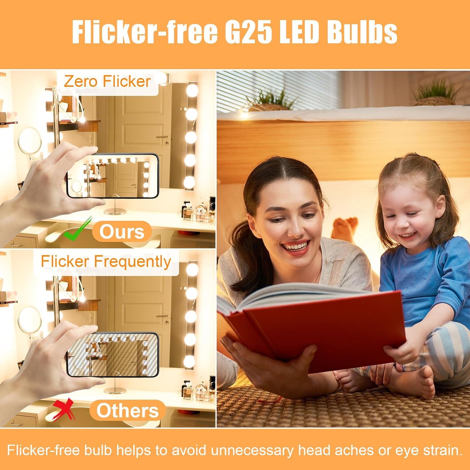 Detalle 2 de hansang HS-G25-27K8P-US-FBA G25 LED Vanity Bulbs, 2700K, 8-Pack