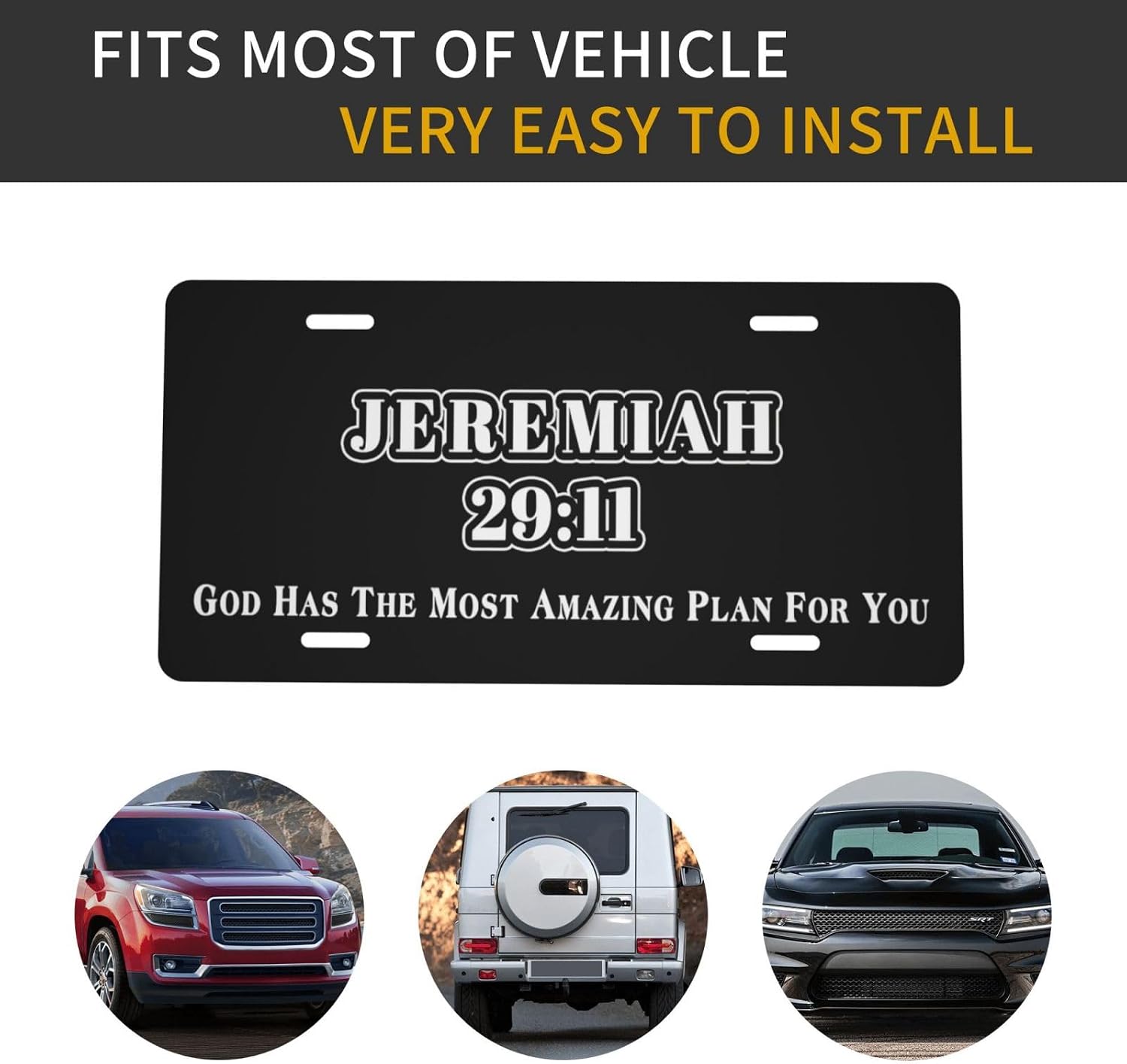 Detalle 2 de Jeremiah 29:11 Decorative License Plate, 12 × 6 Inch