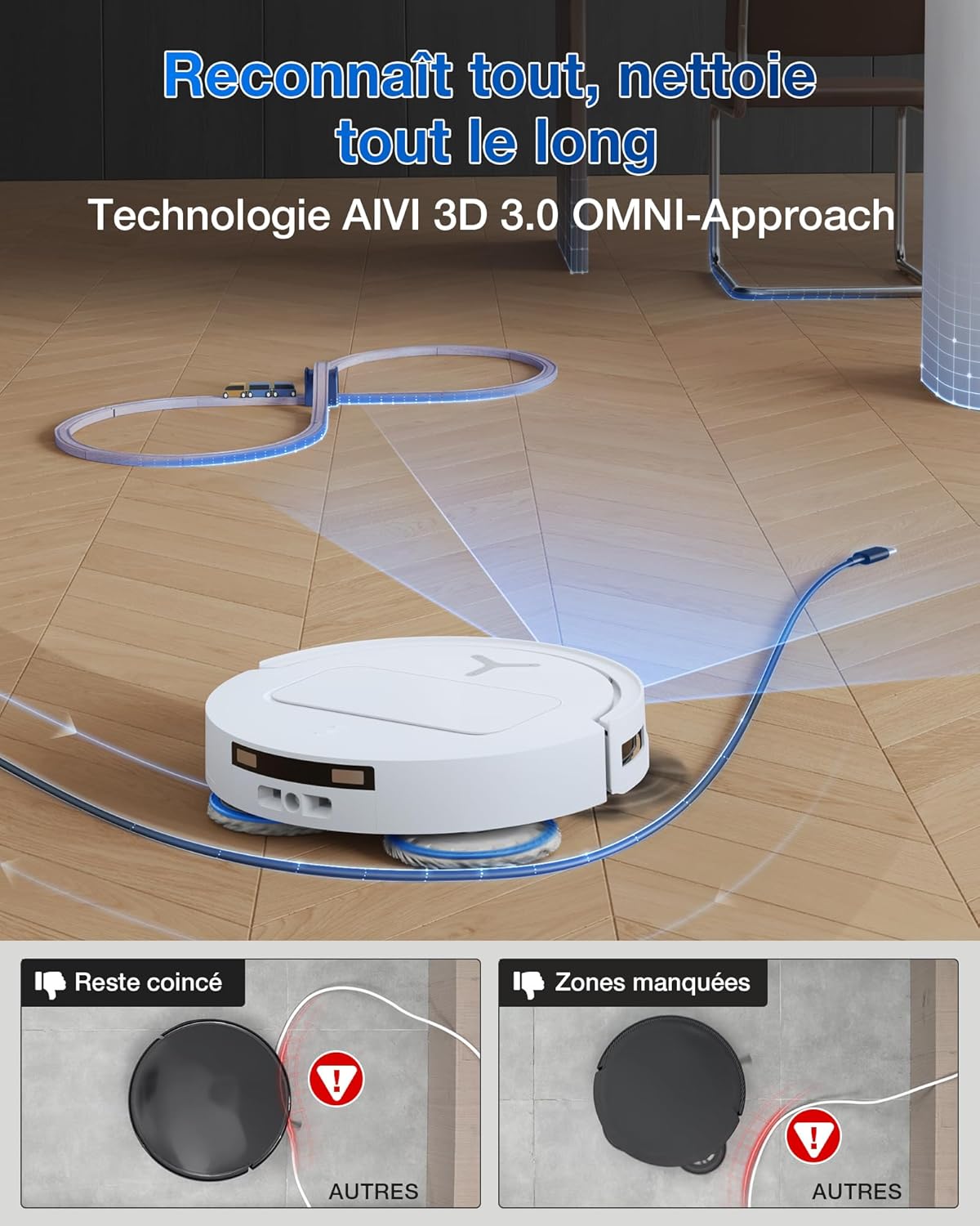 Thumbnail 3 de ECOVACS T50 Pro Omni Gen2 – Aspirateur robot avec lavage à l’eau chaude 75°C