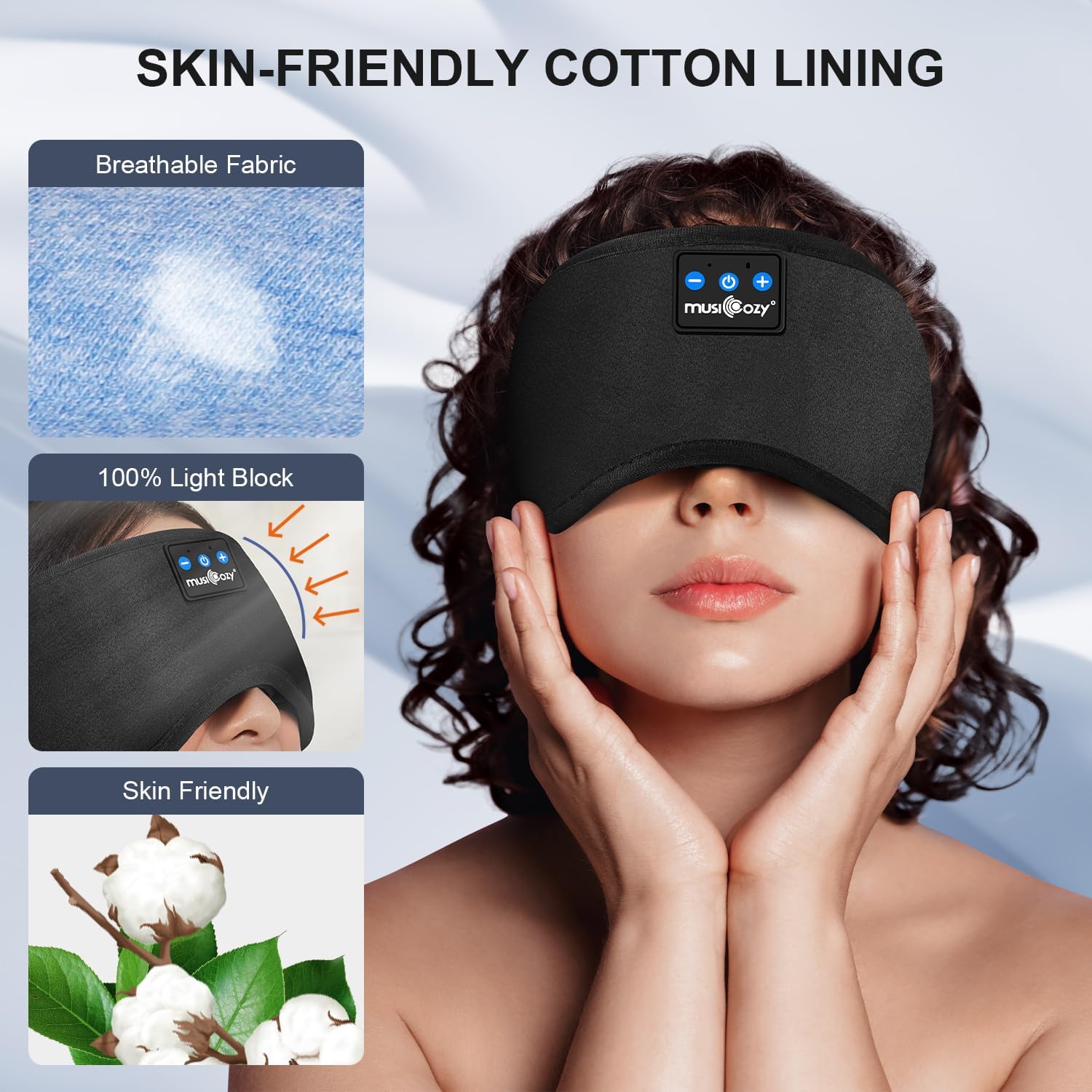 Detalle 2 de MUSICOZY Sleep Mask Headphones 14h playtime