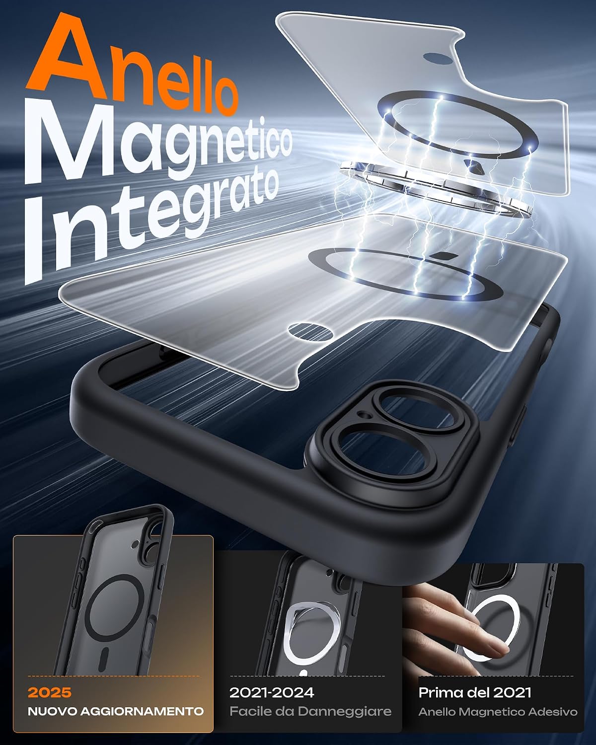 Thumbnail 2 de TOCOL Cover magnetica iPhone 17 6,3" con MagSafe e anello