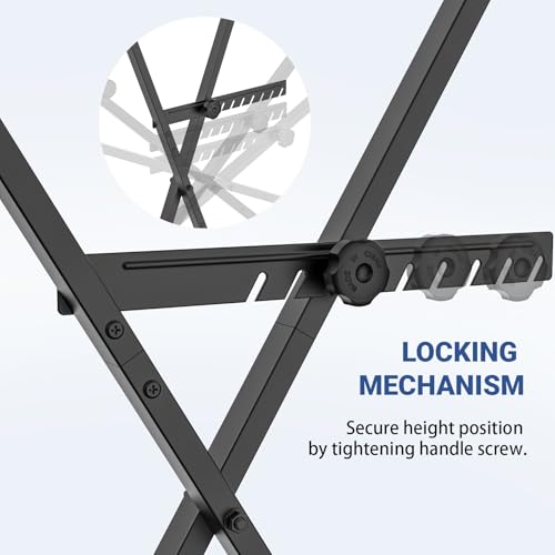 Detalle de GLEAM Keyboard Stand - Digital Piano Stand, Single X Style, Black