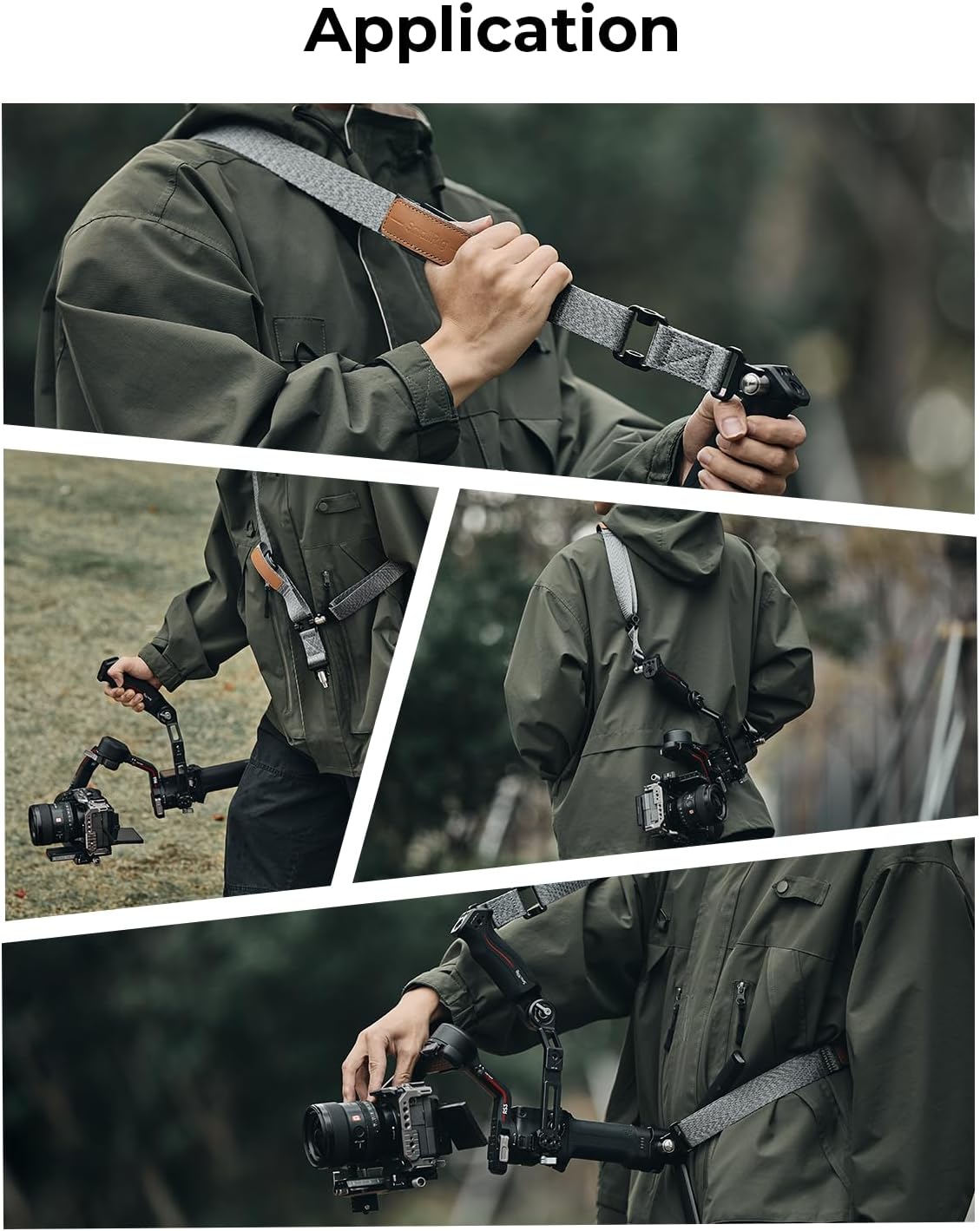 Detalle de SmallRig Sling Handle Kit with Weight-Reducing Shoulder Strap for DJI RS 4 Pro/RS 4/RS 3 Pro/RS 3/RS 2