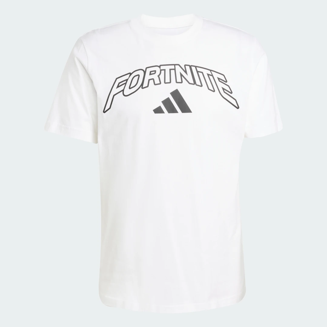 Detalle 2 de Camiseta estampada adidas X Fortnite – Blanco, estilo y juego en una sola prenda