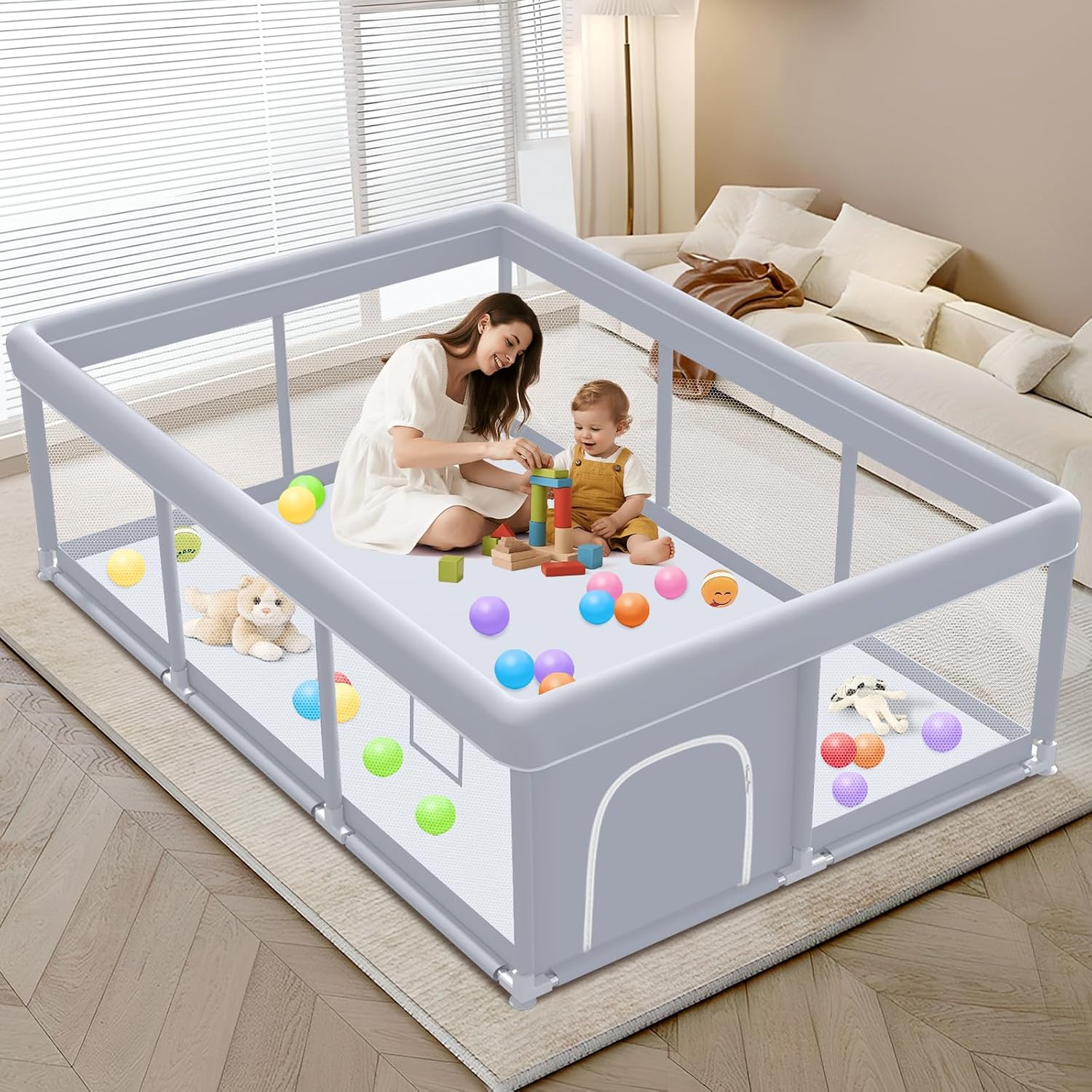 Detalle de XVISHX Baby Playpen 74 x 50 Inch