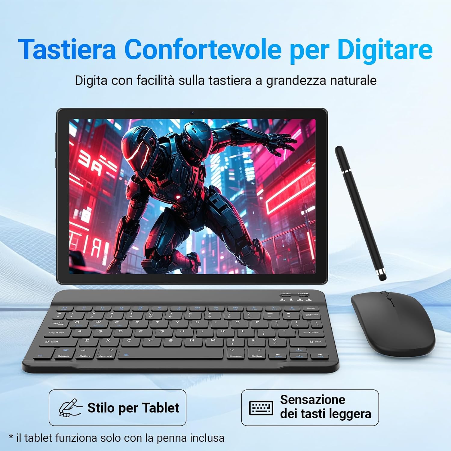 Detalle de Gleeso Tablet Android 16 da 10'' con Tastiera e Accessori: 20GB RAM, 64GB ROM espandibile a 1TB