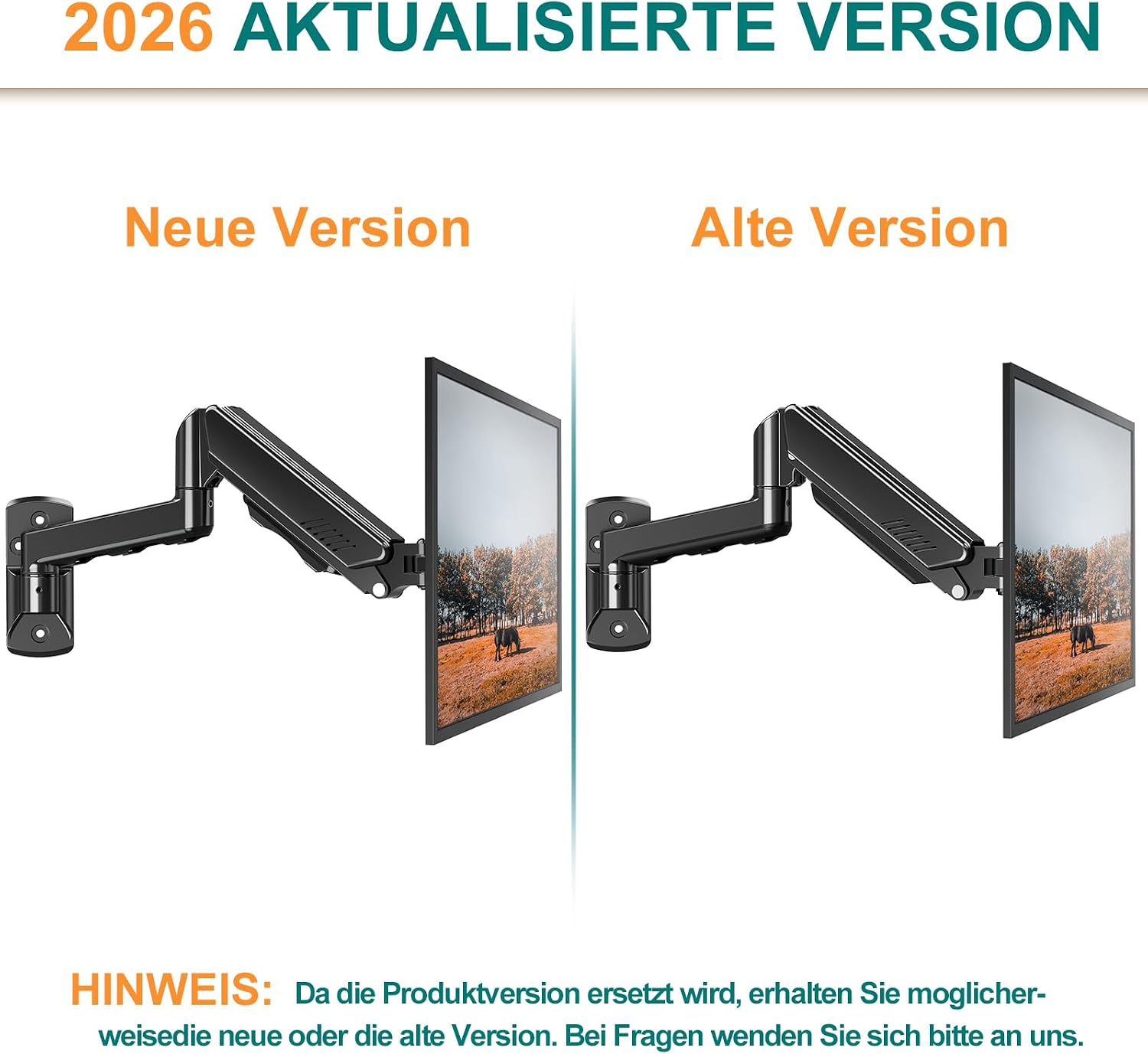 Thumbnail 1 de ELIVED Monitor-Wandhalterung EV023A für 13–32" bis 9 kg (VESA 75/100) mit 180° Schwenk-, 360° Dreh- und Höhenverstellung