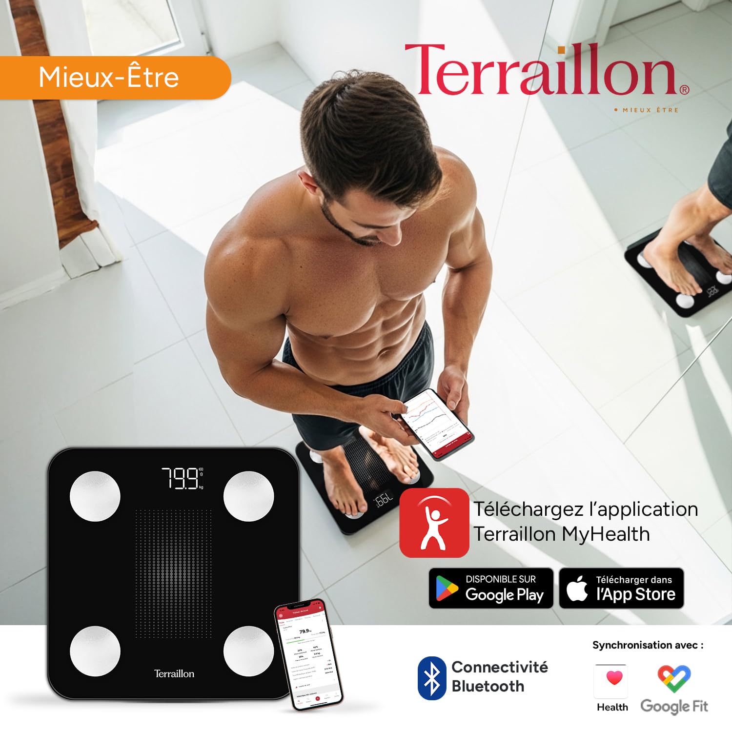Detalle 2 de TERRAILLON WEIGHT CONNECT balance connectée 180 kg ⚖
