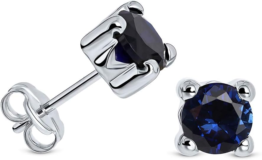 Detalle de MIORE Boucles d'Oreilles Femme en Or Blanc et Or Jaune 9 Carats 375 avec Pierres Précieuses – Rubis / Émeraude / Saphir / Zircone
