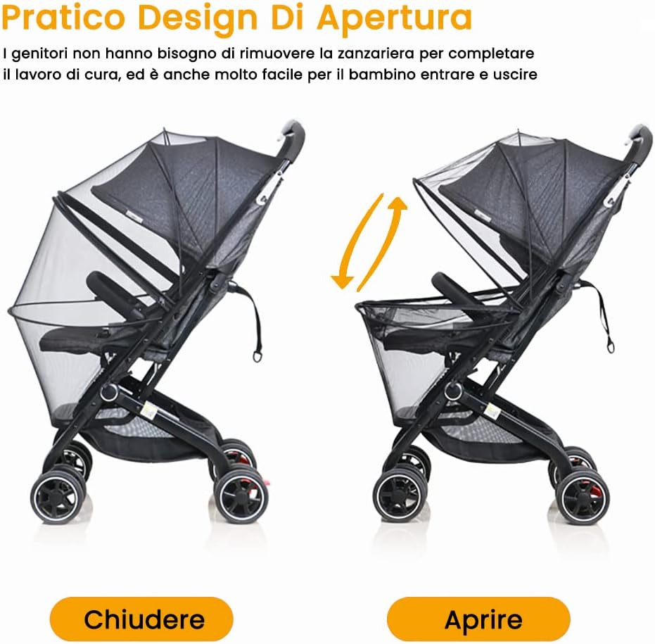 Thumbnail 2 de Orzbow Zanzariera Universale per Passeggino: protezione a rete per neonati, con cerniera e supporto in PVC