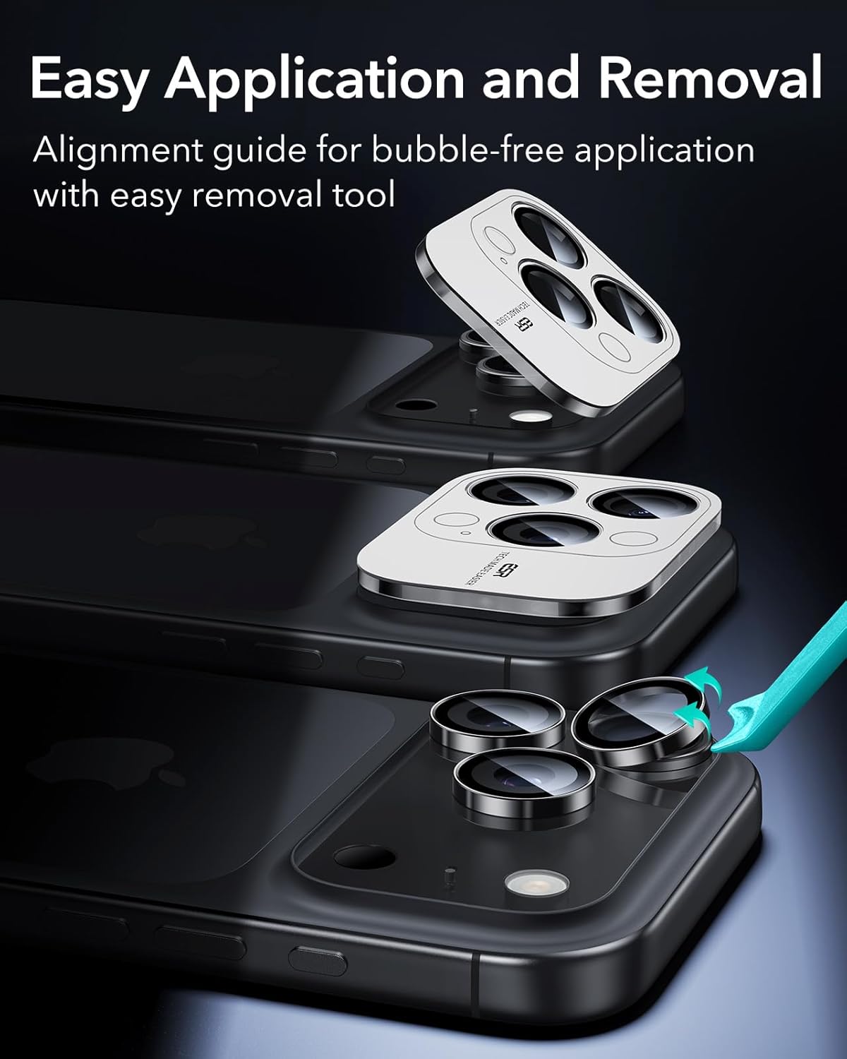 Thumbnail 6 de ESR Camera Lens Protector for iPhone 17 Pro Max/17 Pro/16 Pro Max/16 Pro/15 Pro Max/15 Pro/14 Pro Max/14 Pro