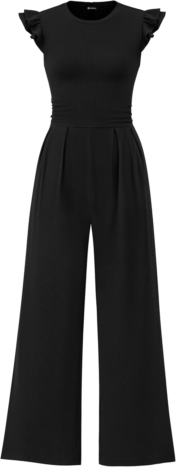 Detalle de PRETTYGARDEN Summer Jumpsuit Ruffle Cap Sleeve