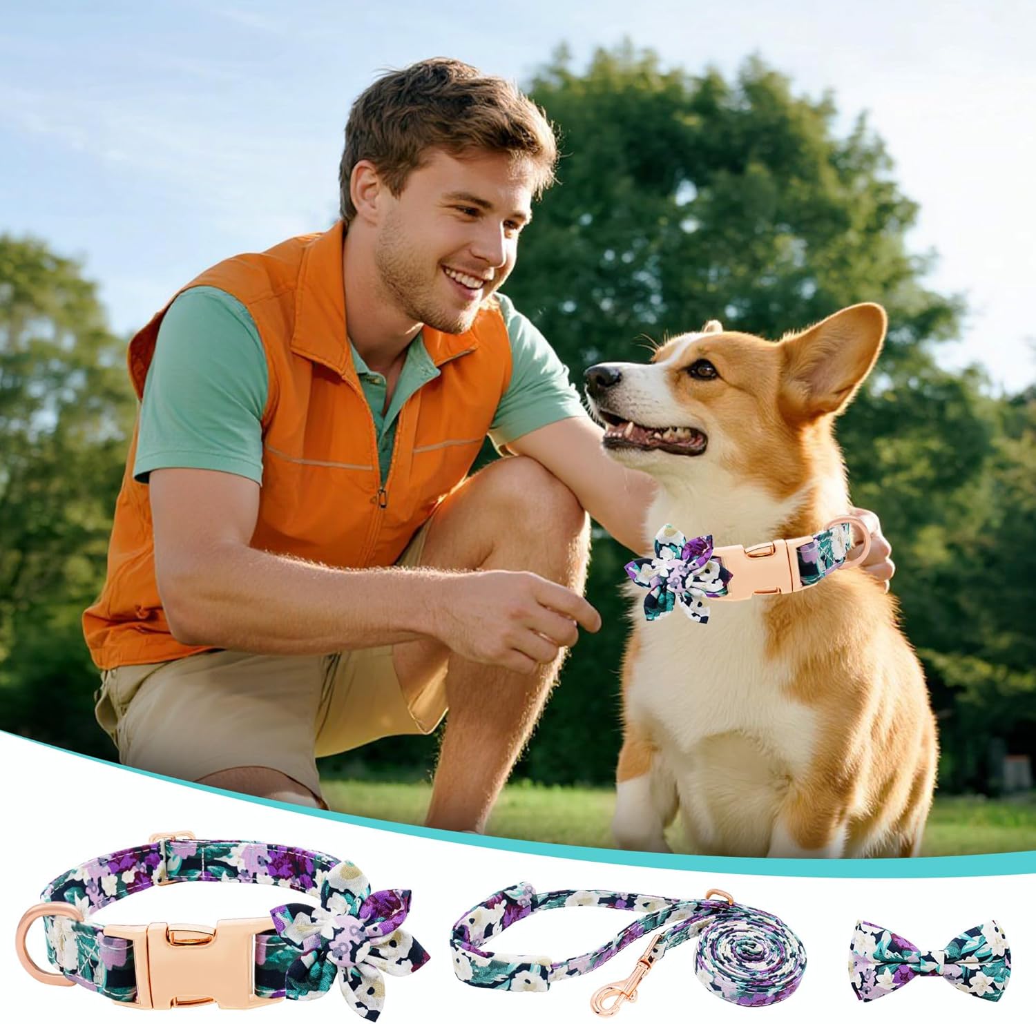 Thumbnail 5 de Dote on Dog Collar and Lead Set Deep Purple XS