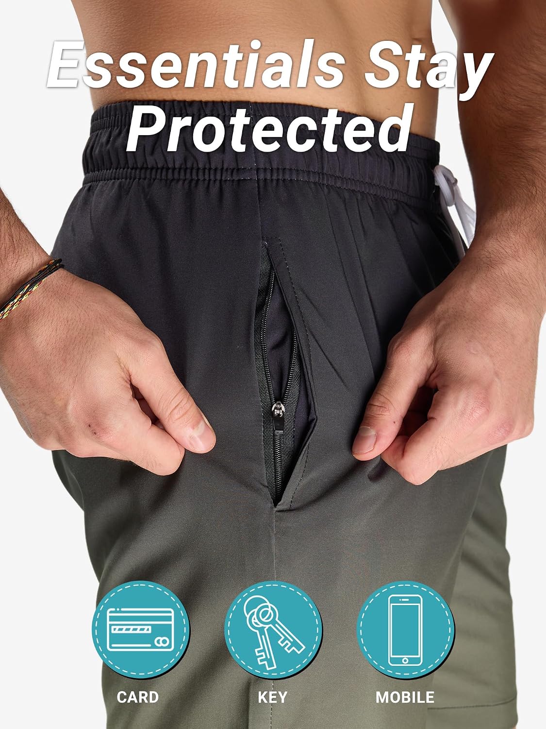 Detalle 2 de Arcweg Herren Badeshorts mit Ultralight Badehose – Schnelltrocknend, Atmungsaktiv, Farbverlauf, S–XXL