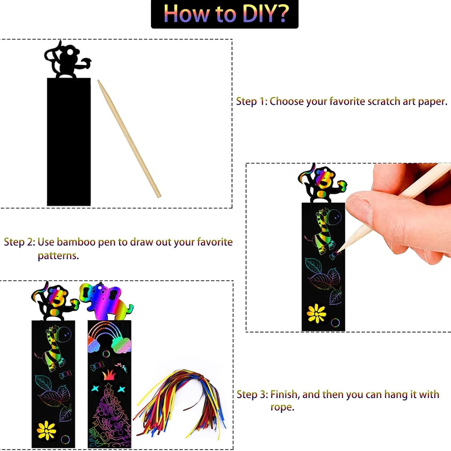 Thumbnail 4 de Scratch Art for Kids 48 pcs bookmarks