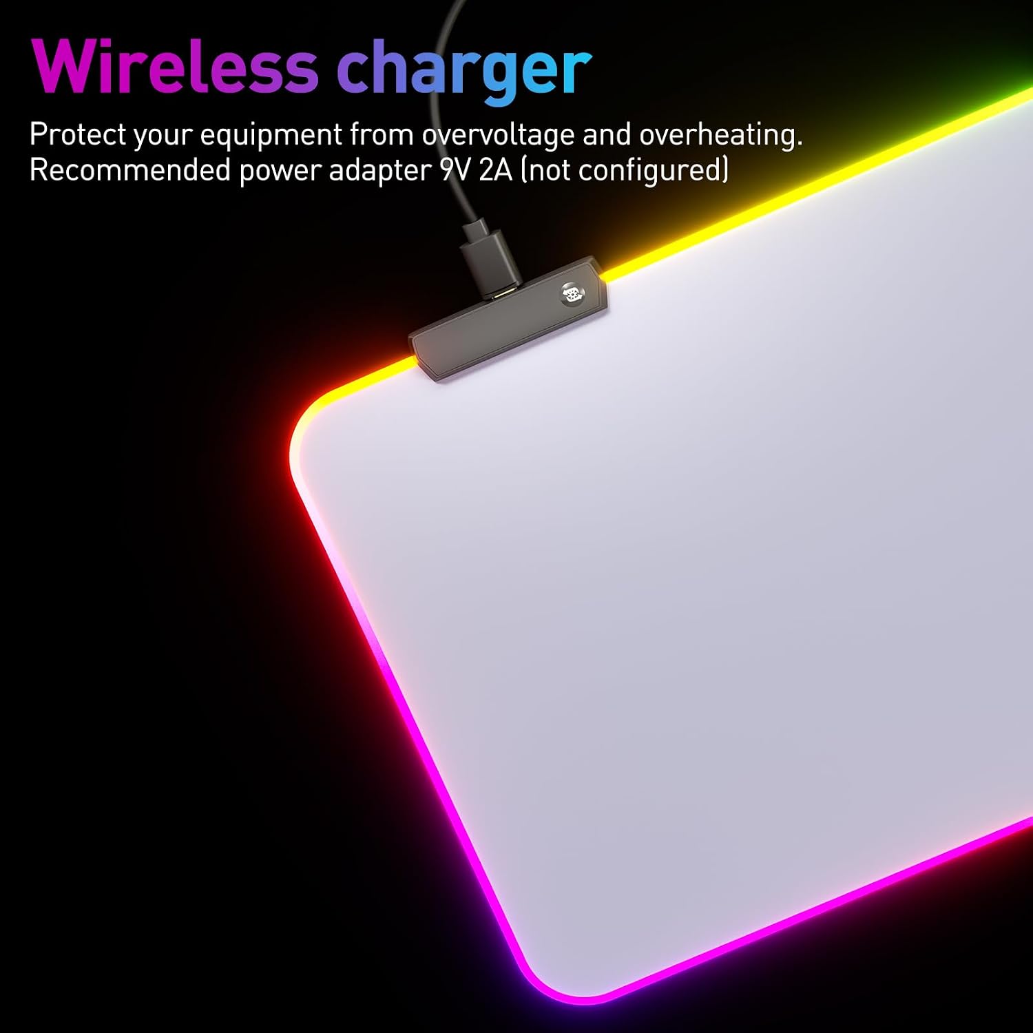Detalle 1 de DR CATCH GE2-12W RGB Mouse Pad, 14 Lighting Modes, Waterproof Surface