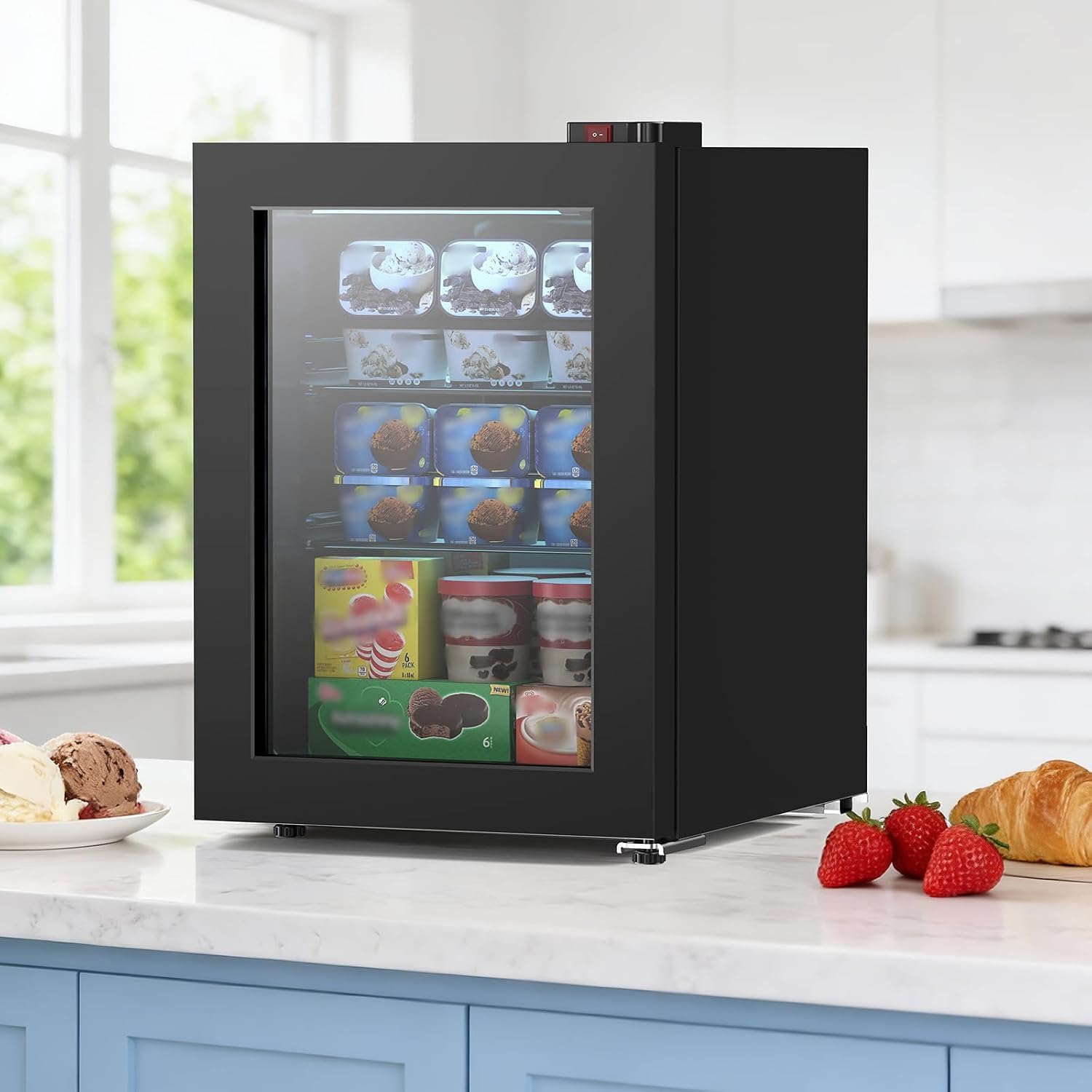 Detalle 2 de Electactic LSD-60 Mini Upright Freezer, 2.4 Cu. Ft., Glass Door, 7 Settings