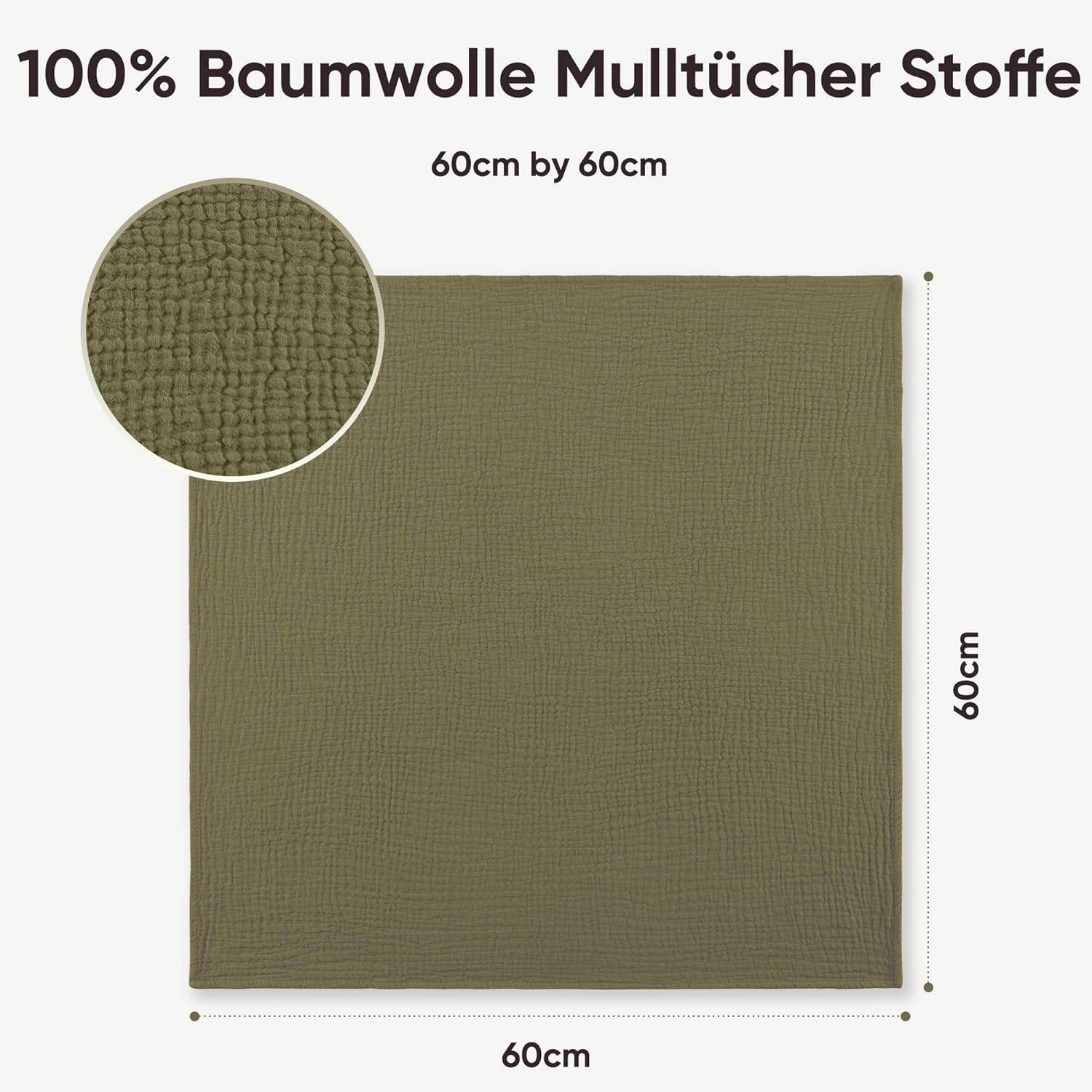 Thumbnail 6 de Bearmoss Moltontücher Baby 4er 60x60 cm Spucktücher