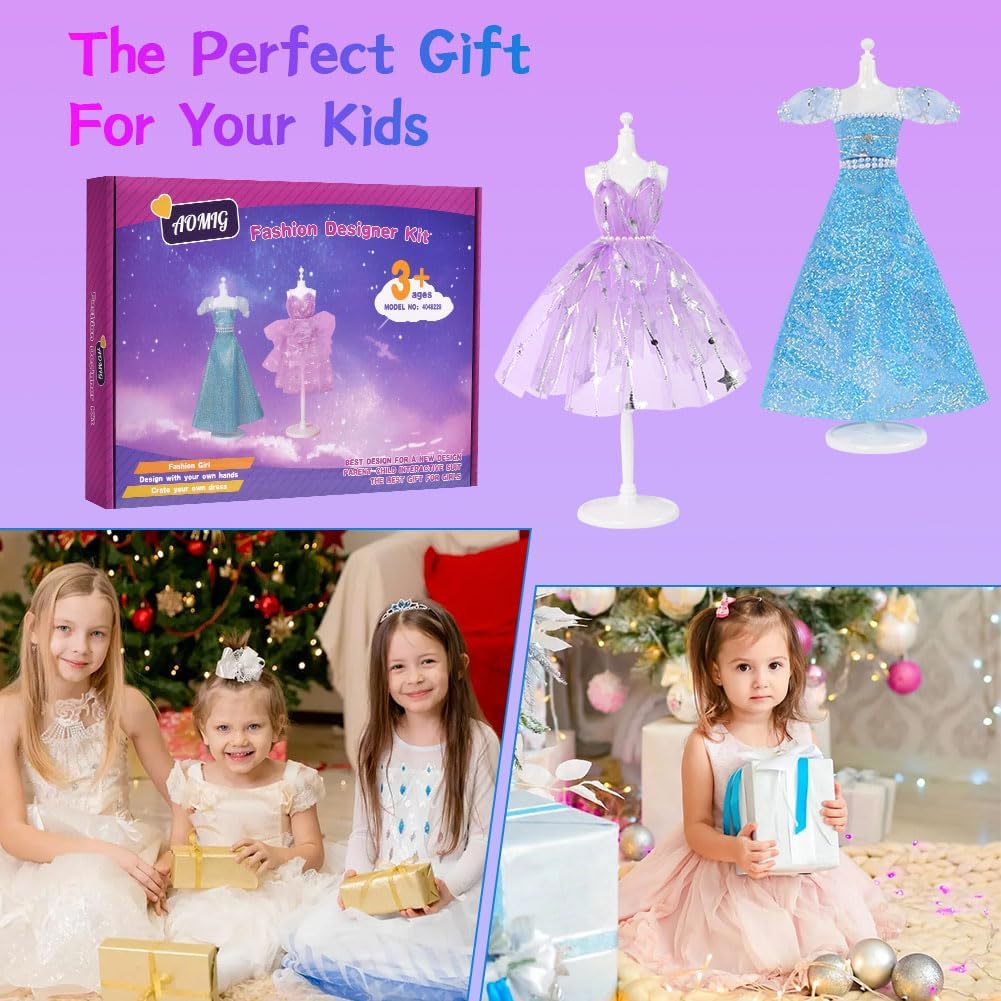 Thumbnail 6 de Aomig Fashion Designer Kit for Girls with 2 Mannequins – Creative Dress Making Set for 6–12+
