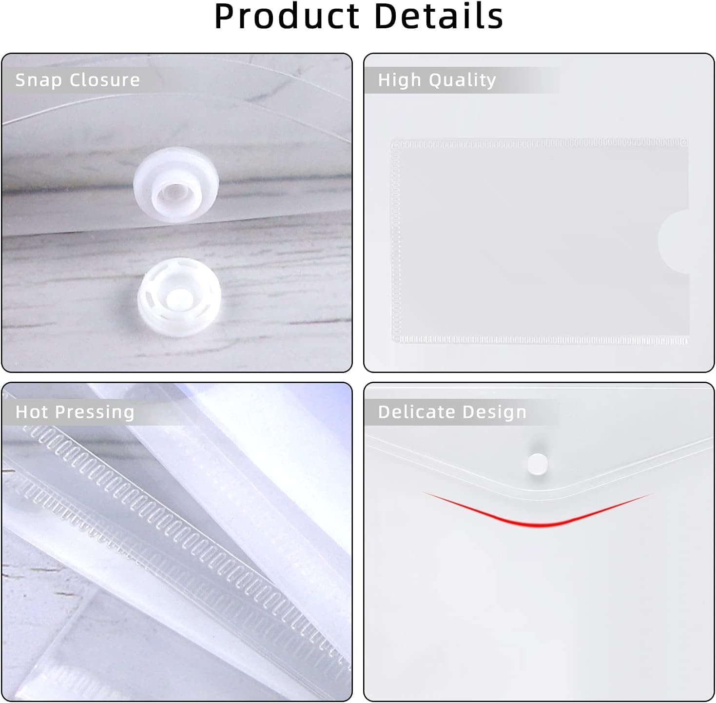 Thumbnail 5 de 24 Pack A4 Clear Plastic Document Wallets