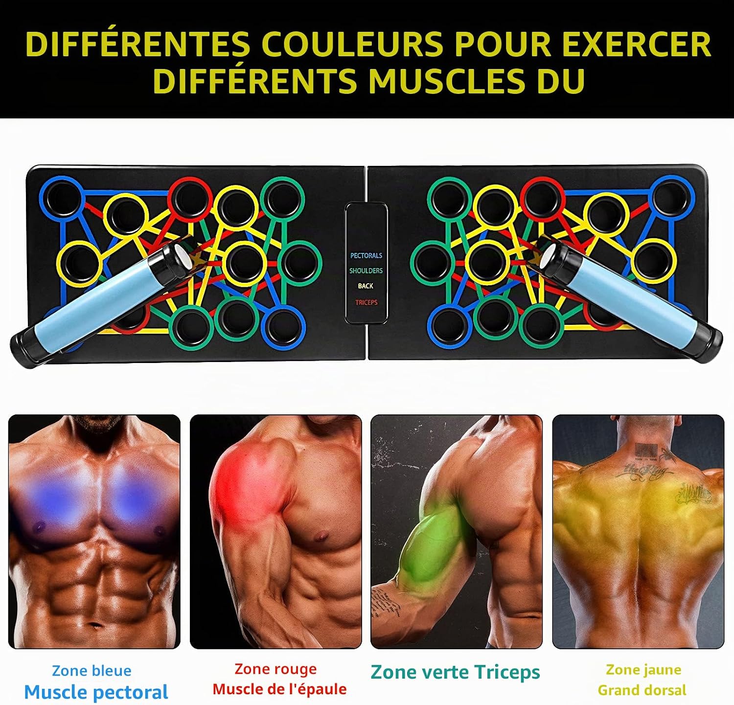 Thumbnail 2 de Push Up Board Pliable Ensemble de planches push-up 24 en 1 — portable et robuste pour la maison
