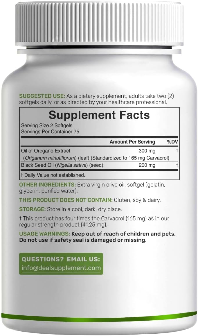 Detalle de DEAL SUPPLEMENT Oregano Oil Softgels, 150 Count