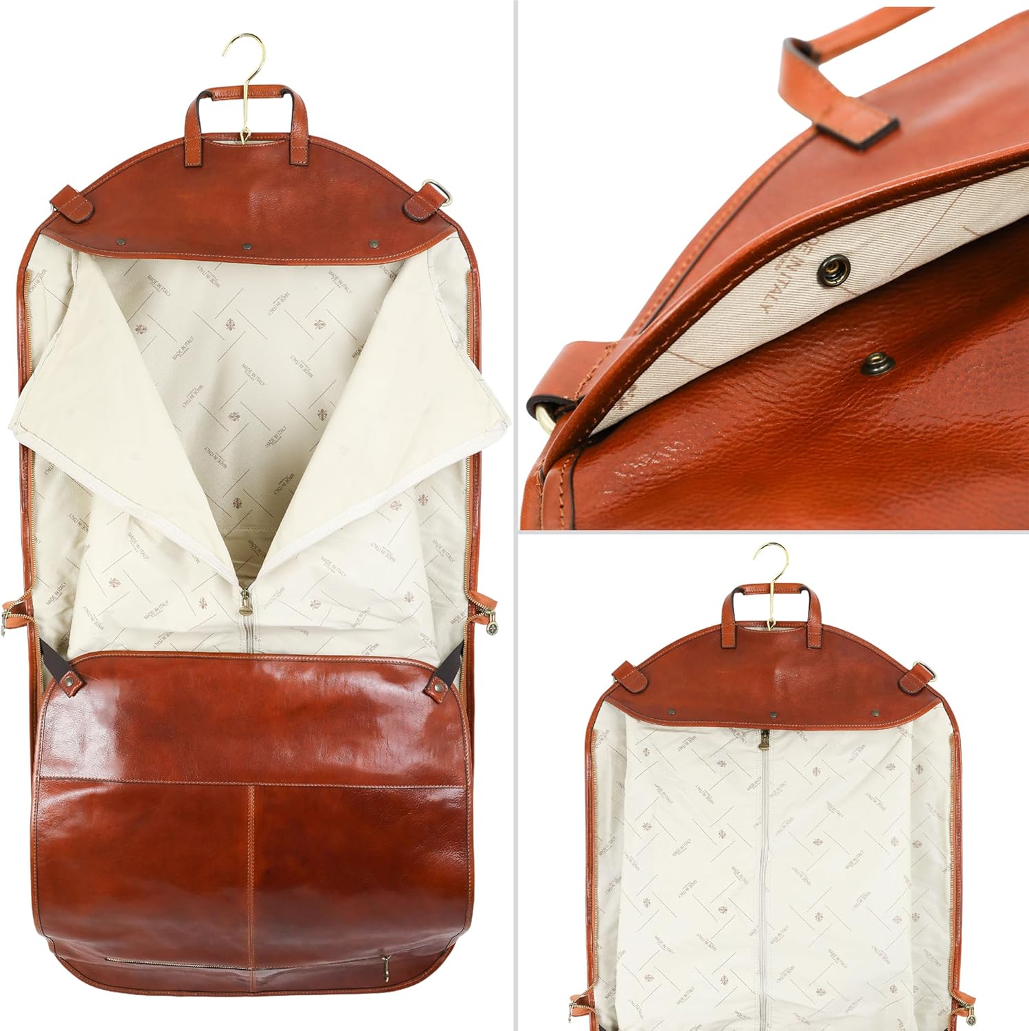 Thumbnail 4 de Time Resistance Leather Garment Bag – Slim Carry-on Suitcase for Dress Protection